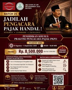 [2026] PROGRAM PENDIDIKAN KHUSUS PRAKTISI/PENGACARA PAJAK (PKP3) BATCH 25, 31 AGUSTUS-5 SEPTEMBER 2026 (ONLINE)