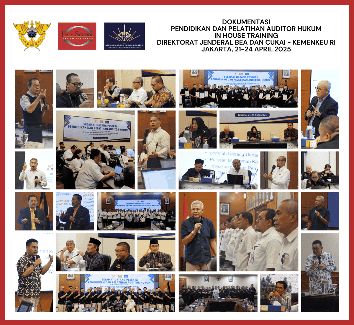 In House Training Pendidikan dan Pelatihan Auditor Hukum di Lingkungan Direktorat Jenderal Bea dan Cukai, Kemenkeu RI (Jakarta, 21-24 April 2025)