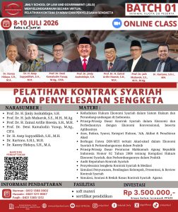 [PKSPS] PELATIHAN KONTRAK SYARIAH DAN PENYELESAIAN SENGKETA BATCH 01, 8-10 JULI 2026