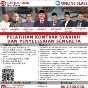 [PKSPS] PELATIHAN KONTRAK SYARIAH DAN PENYELESAIAN SENGKETA BATCH 01, 8-10 JULI 2026