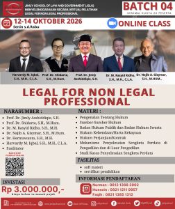[LFNL-04] PELATIHAN LEGAL FOR NON LEGAL PROFESSIONAL BATCH 4, 12-14 OKTOBER 2026