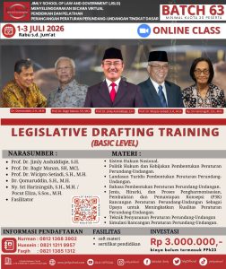 [LDT BSC] LEGISLATIVE DRAFTING TRAINING BASIC LEVEL BATCH 63, 1-3 JULI 2026 (ONLINE)