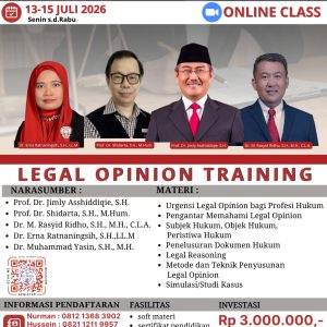 [LO-12] PELATIHAN LEGAL OPINION BATCH 12, 13-15 JULI 2026 (ONLINE)
