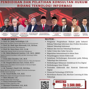 [LTECH-16] (21-23 SEPTEMBER 2026) PENDIDIKAN DAN PELATIHAN KONSULTAN HUKUM BIDANG TEKNOLOGI INFORMASI BATCH 16