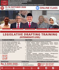 [LDT INT] LEGISLATIVE DRAFTING TRAINING INTERMEDIATE LEVEL, 13-16 OKTOBER 2026