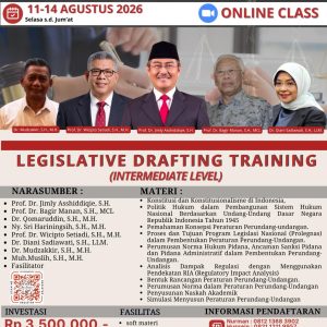 [LDT INT] LEGISLATIVE DRAFTING TRAINING INTERMEDIATE LEVEL, 11-14 AGUSTUS 2026