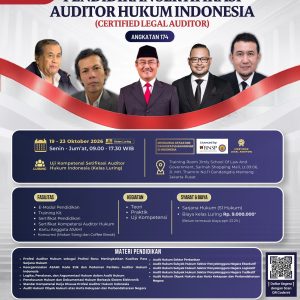 (CLA 174) Pendidikan Sertifikasi Auditor Hukum Indonesia 19-23 Oktober 2026