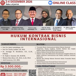 [HKBI] PELATIHAN HUKUM KONTRAK BISNIS INTERNASIONAL BATCH 7 (2-4 DESEMBER 2026)
