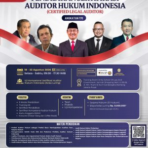 (CLA 170) Pendidikan Sertifikasi Auditor Hukum Indonesia 18-22 Agustus 2026