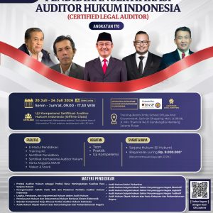 (CLA 170) Pendidikan Sertifikasi Auditor Hukum Indonesia 20-24 Juli 2026