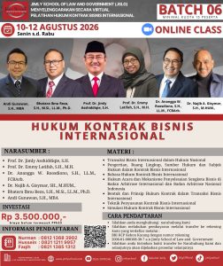 [HKBI-06] PELATIHAN HUKUM KONTRAK BISNIS INTERNASIONAL BATCH 6 (10-12 AGUSTUS 2026)