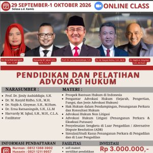 [ADV-HUKUM] Diklat Advokasi Hukum Batch 3, 29 September - 1 Oktober 2026
