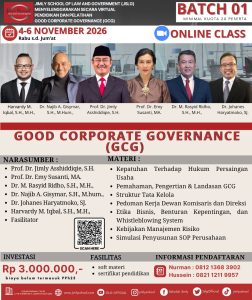 [GCG] PELATIHAN GOOD CORPORATE GOVERNANCE (4-6 NOVEMBER 2026)