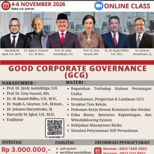 [GCG] PELATIHAN GOOD CORPORATE GOVERNANCE (4-6 NOVEMBER 2026)