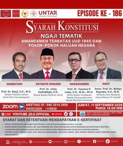 SYARAH KONSTITUSI [186] NGAJI TEMATIK: AMANDEMEN TERBATAS UUD 1945 DAN POKOK-POKOK HALUAN NEGARA